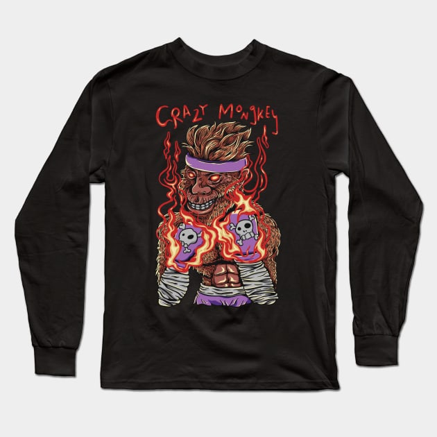 Crazy Fighter Long Sleeve T-Shirt by Happyme